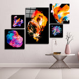 Dance of Colours Combined Glass Wall Art | Insigne Art Design