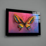 Purple Blue Butterfly Glass Wall Art | insigneart.co.uk