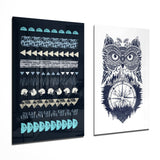 Owl and Shapes 2 Pieces Combine Glass Wall Art | Insigne Art Design