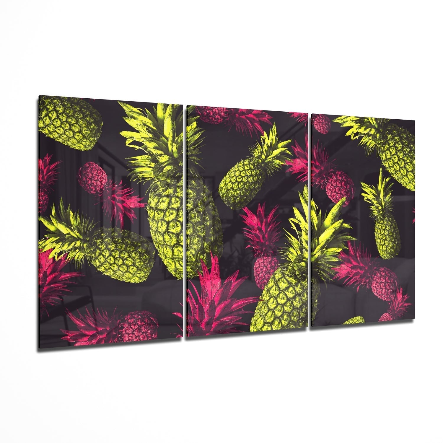 Pineapples Mega Glass Wall Art