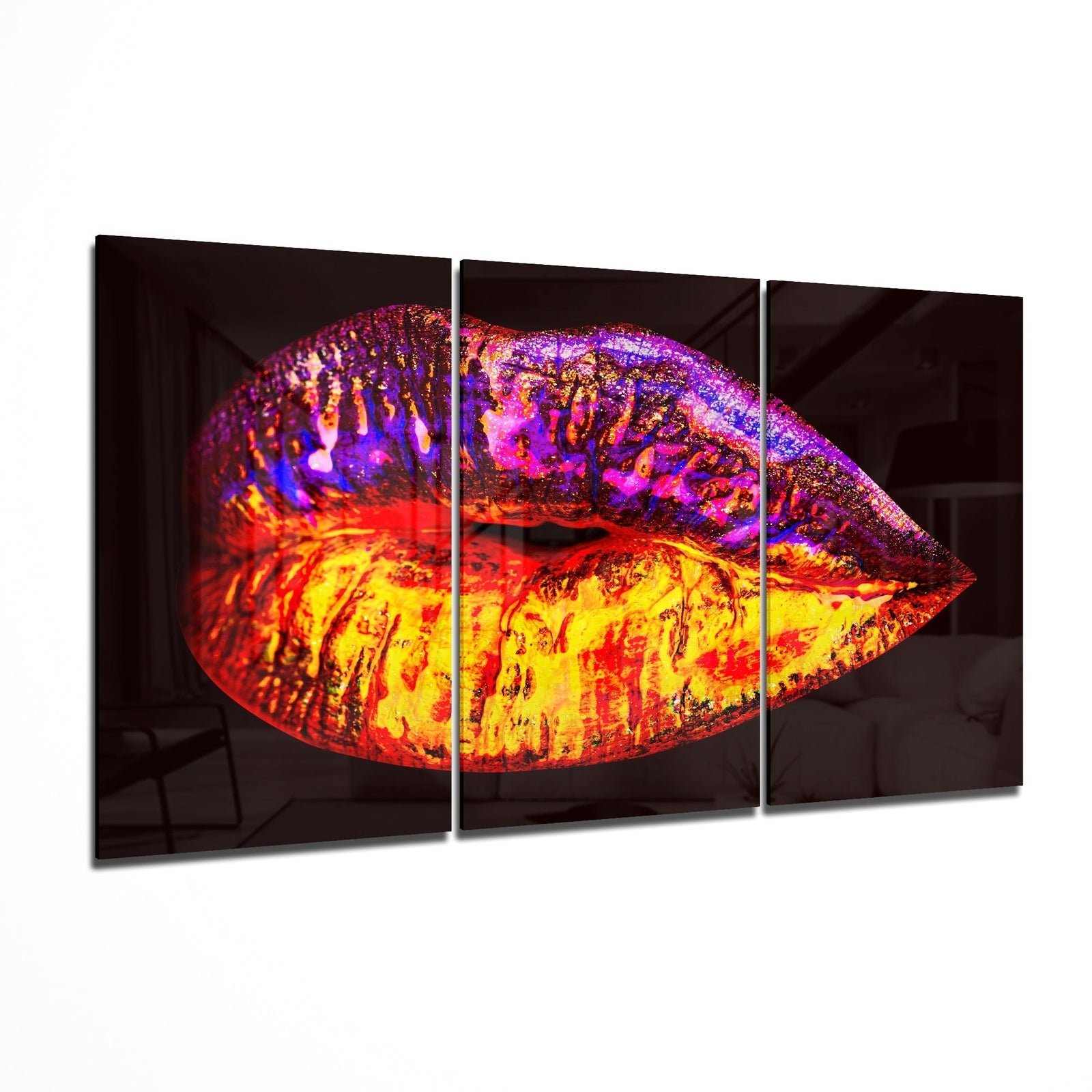 Lips Glass Art Mega Glass Wall Art