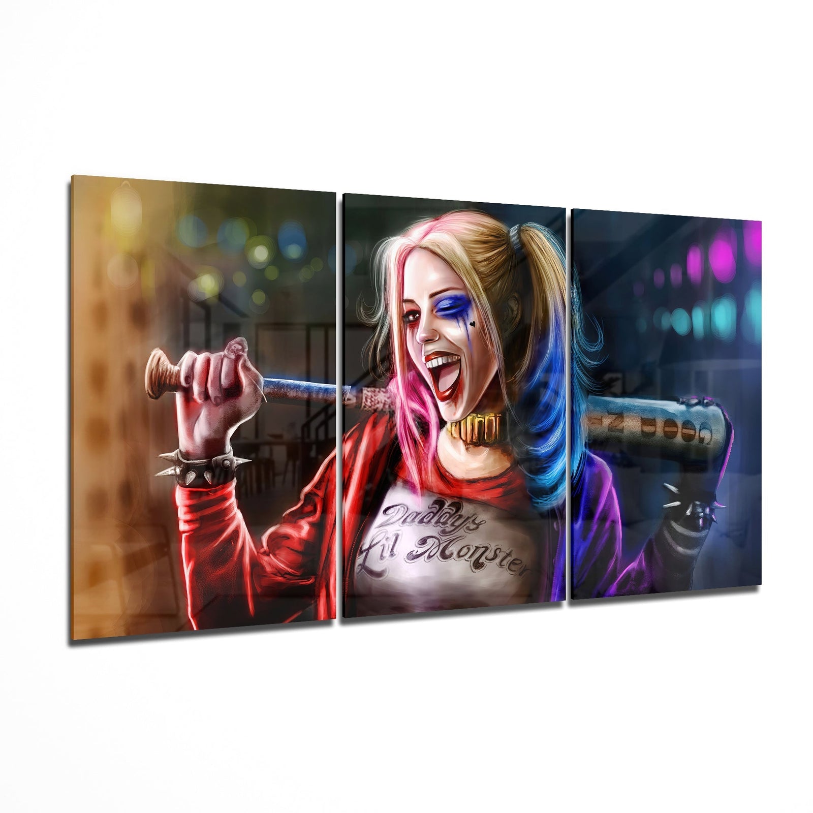 Harley Quinn Glass Art Mega Glass Wall Art