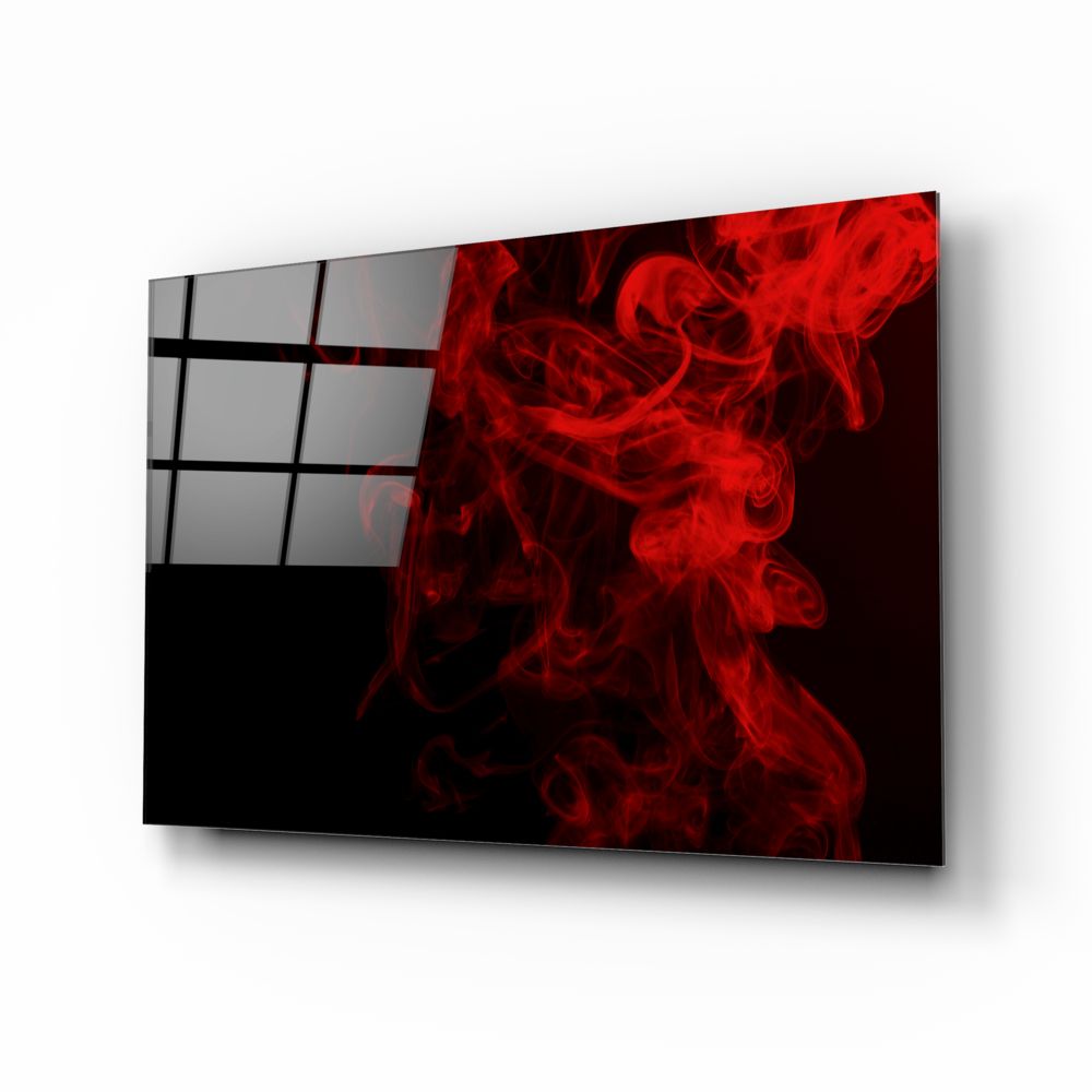 Red Smoke Glass Wall Art | insigneart.co.uk