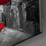 Red Umbrellas Glass Wall Art | insigneart.co.uk
