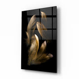 Tan Feather Glass Wall Art | insigneart.co.uk