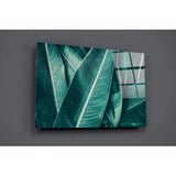 Green Tropical Leaf 2 Glass Wall Art | insigneart.co.uk