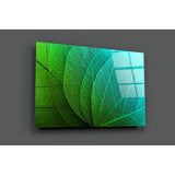 Green Leaf Glass Wall Art | insigneart.co.uk