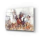 Running Horses Glass Wall Art | insigneart.co.uk