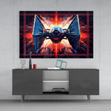 Tie Fighter Glass Wall Art || Designer Collection